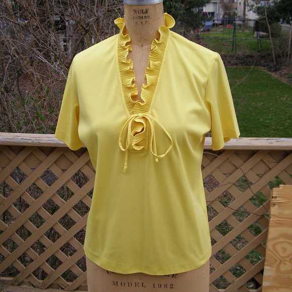 💛 ADORABLE Vintage Short Sleeve top by Rhoda Lee M/L - Picture 1 of 13